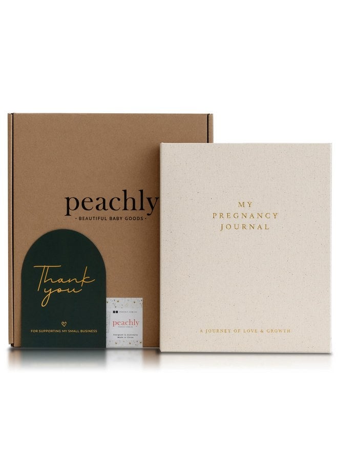 بيتشلي مجلة الحمل Peachly - كتاب حمل من الكتان لتسجيل كل مرحلة مهمة - مستلزمات الحمل الأساسية - مذكرات حمل تذكارية للأمهات لأول مرة والأمهات ذوات الخبرة - Image 1
