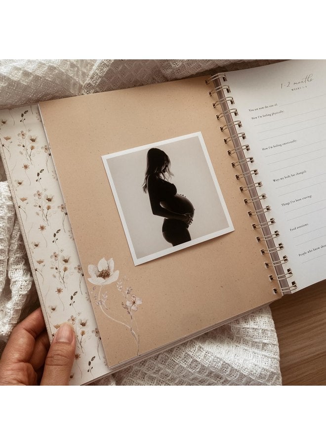 بيتشلي مجلة الحمل Peachly - كتاب حمل من الكتان لتسجيل كل مرحلة مهمة - مستلزمات الحمل الأساسية - مذكرات حمل تذكارية للأمهات لأول مرة والأمهات ذوات الخبرة - Image 4