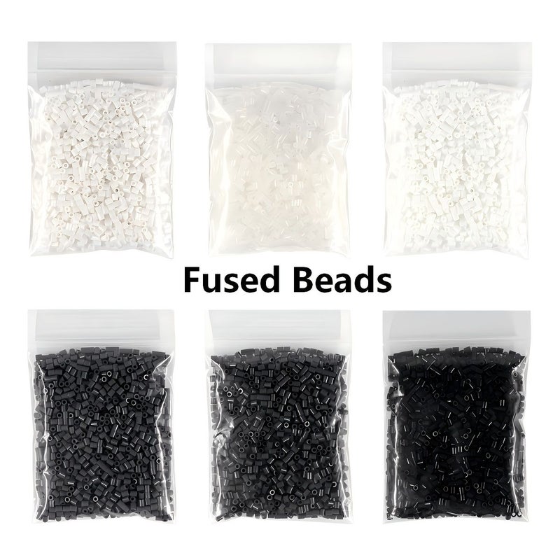5050Pcs Classic Black White Mix Fuse Beads 6 Colors Choose Diy Craft Fun - Image 1
