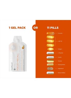 Healthycell Focus + Recall, Brain Boost Supplement Liquid Gel, Nootropics for Focus, Memory, Concentration, Alertness, Brain Health, Phosphatidylserine, Theanine, MCT, Omega 3, MICROGEL (30 Gel Packs)  - Image 5