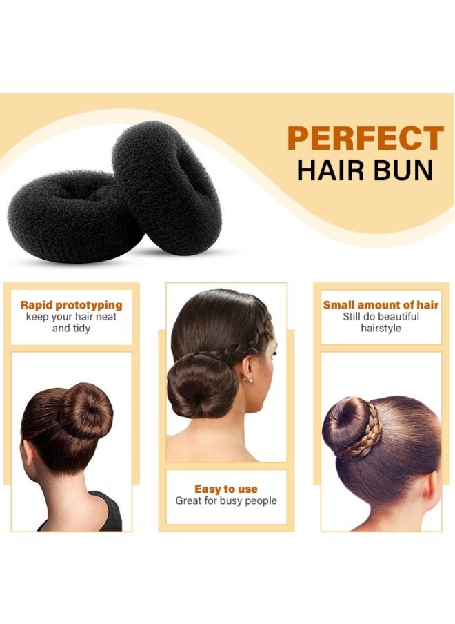 globalstar Globalstar Ladies' Donut Hair Bun Black 6 Inches - Easy & Stylish Updos  - Image 2