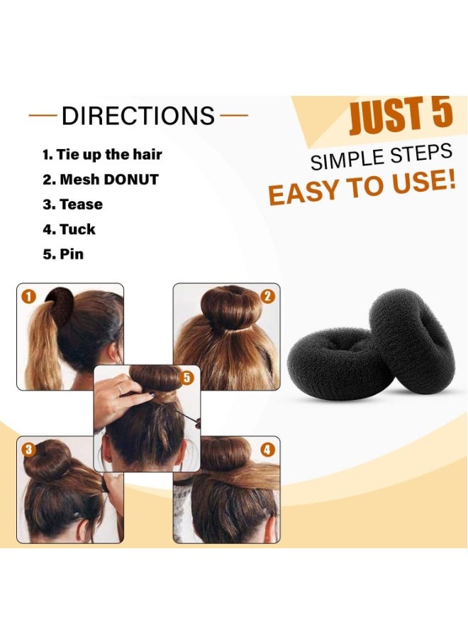 globalstar Globalstar Ladies' Donut Hair Bun Black 6 Inches - Easy & Stylish Updos  - Image 5