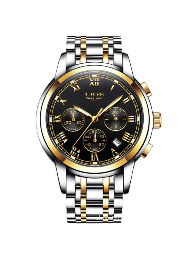 Men's Watch Lige Leigh Brand Sports Business Waterproof Multifunctional Three-eye Chronograph