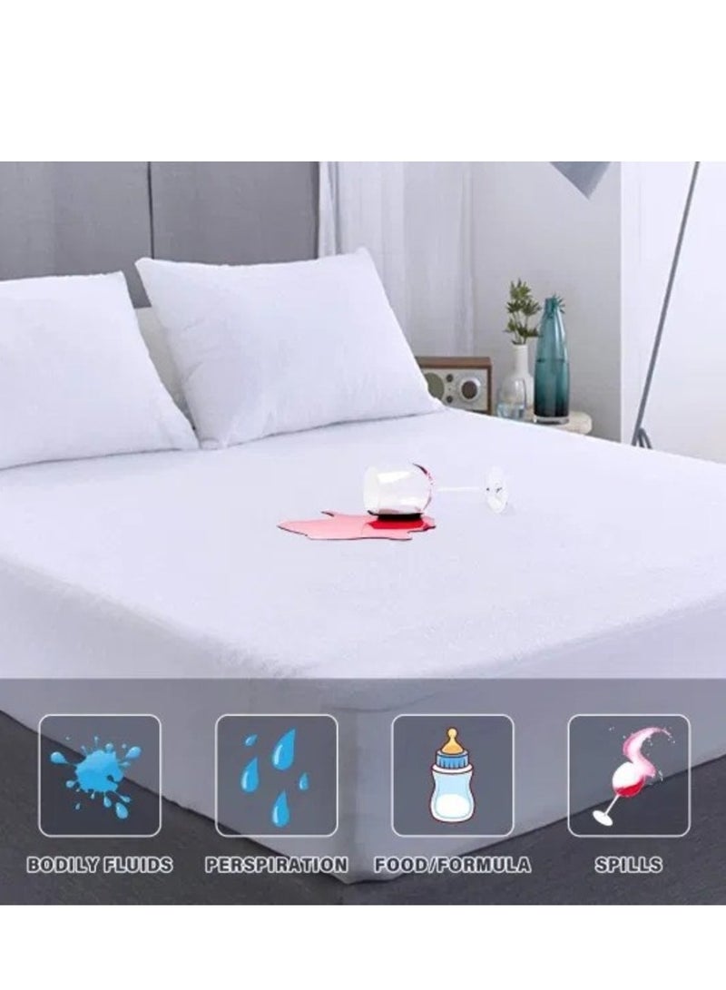 Neuovaletto Premium, single/small Double Size 120x200x35 Mattress Protector Waterproof Soft towel Surface  - Image 1
