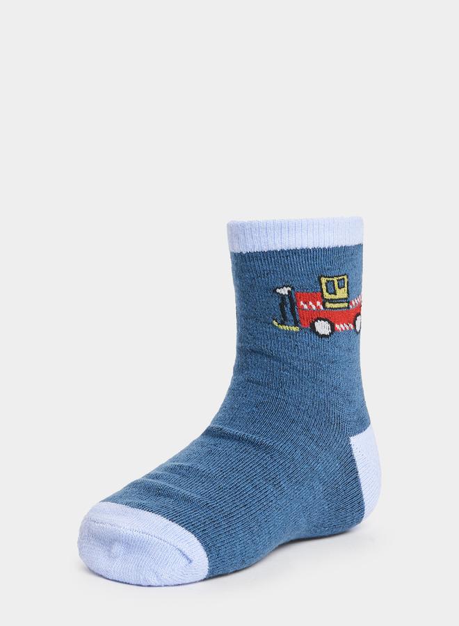 Styli Set of 5 - Cartoon Car Printed Socks - Image 2