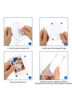 ONE WALL ONE WALL Acrylic Fridge Magnetic Frame, Double Sided Photo Refrigerator Magnet Picture Frame for Fujifilm Instax Mini, 2.36 x 3.54 Inch, Pack of 5  - Image 5