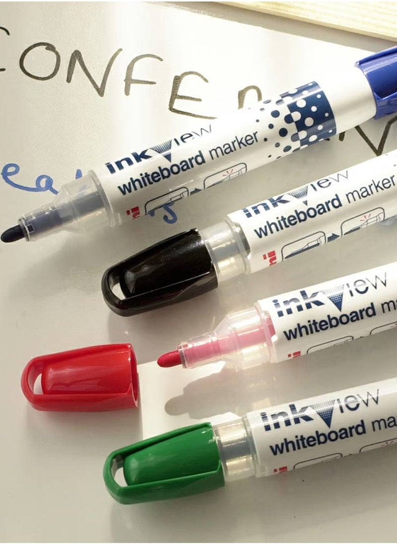 4-Piece Ink View Dry Erase Whiteboard Marker Bullet Tip Multicolour