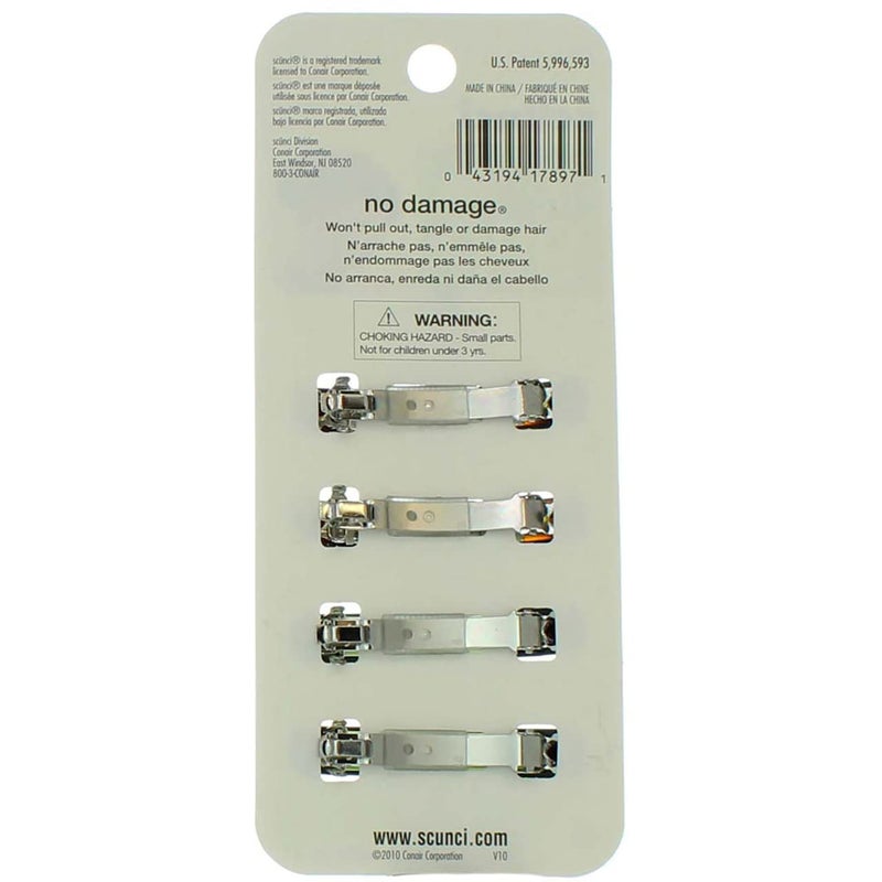 Scunci No-slip Grip Auto Clasp Barrettes, 4 Count - Image 3