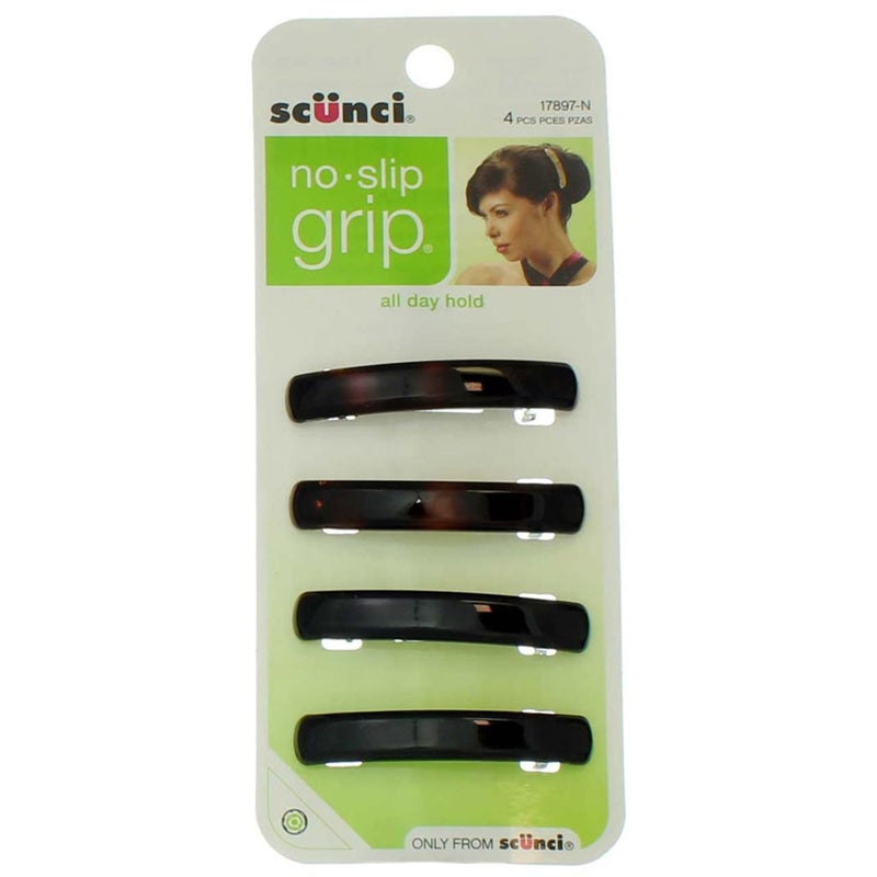 Scunci No-slip Grip Auto Clasp Barrettes, 4 Count - Image 2