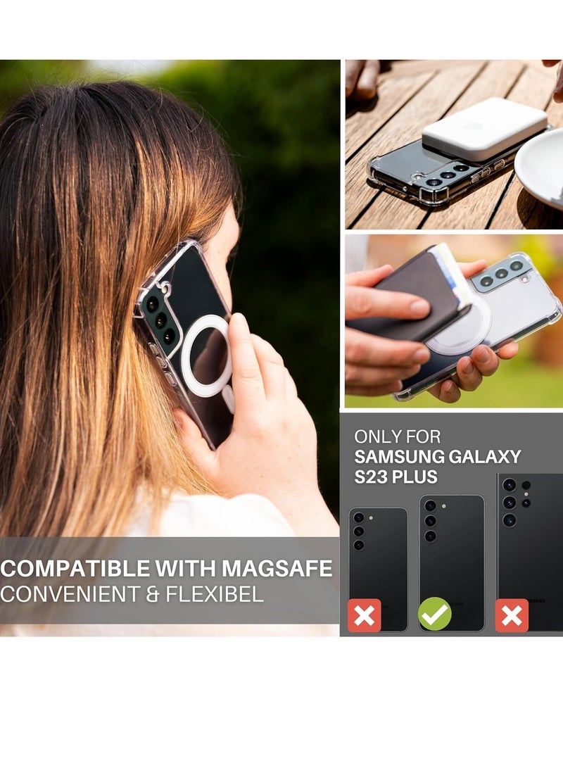 MIGOFAST Compatible for Samsung Galaxy S23 Plus Case 6.6 Inch Slim Thin Magnetic Case Shock Absorption Anti-Scratch Hard Back Crystal Case Cell Phone Cover Compatible with Samsung Galaxy S23 Plus Case - Image 3