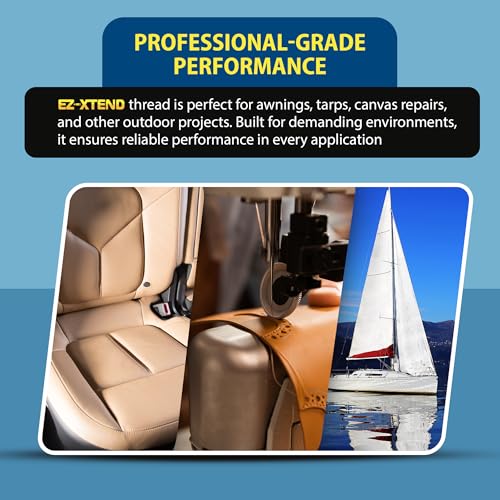 EZ-Xtend #138 Bonded Polyester Thread 100% American Made for Outdoor and Marine Fabric Sewing Applications, Awnings, Tarps, Canvas. for Heavy Duty and Industrial Sewing Machines (White, 8 oz) - Image 5