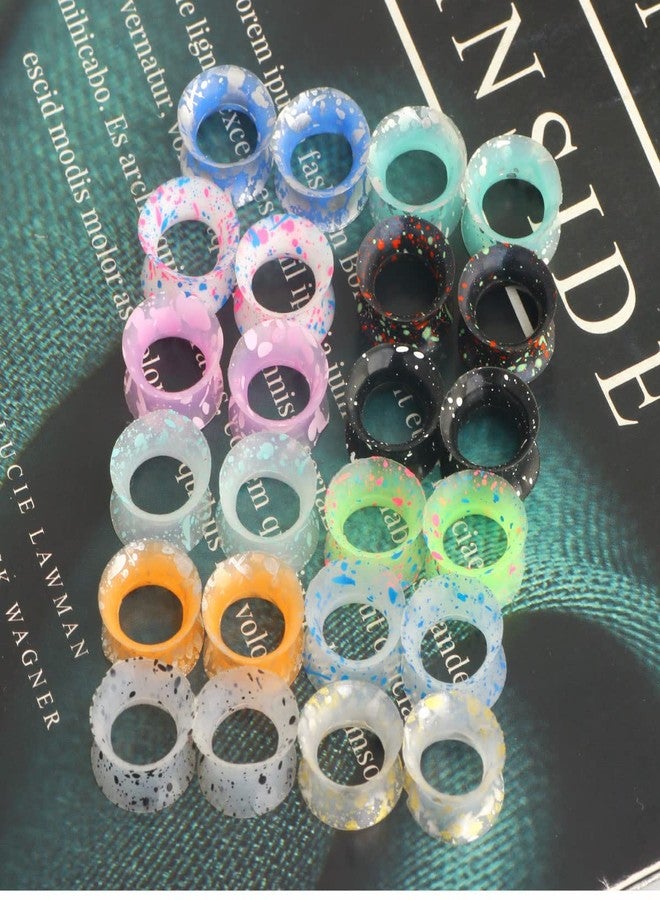 Suotarn 24pcs Ultra Thin Silicone Ear Gauges Skin Flexible Flesh Earrings Tunnel Expander Stretching Gauge Earlets Plug Kit 6G-25mm (Style2: 10mm=00g) - Image 4