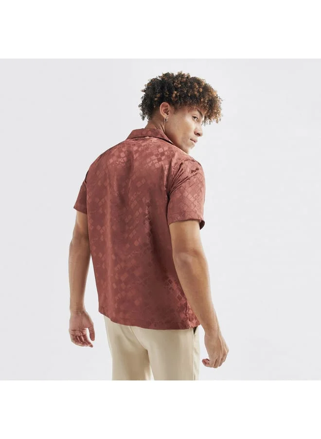 Splash FAV Jacquard Shirt with Camp Collar