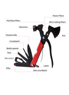Excefore Multitool Hammer Camping Gear Multitool Portable 13 in1 Multi Tool Gadgets for Men Camping Accessories Survival Gear with Axe Hammer Plier Knife Bottle Opener for Outdoor Hunting Hiking  - Image 2