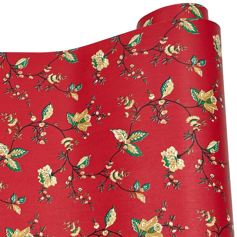 Yifely Boho Red Leaf Shelf Liner Removable Cabinet Drawer Covering Vinyl Paper Summer Wall Decor 177 Inch by 98 Feet