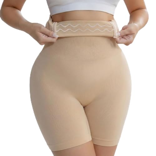 HSR Women Shapewear Shorts, High Waisted Shapewear for Women Tummy Control, Seamless Body Shaper Shorts Thigh Slimmer (Fits Waist : 30 to 39 Inch) (Skin, One Size) - Image 1