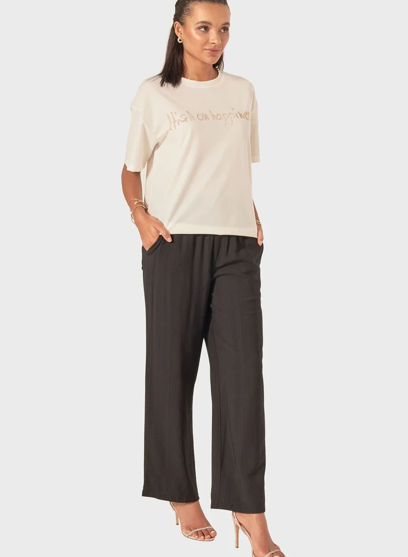 Iconic Crew Neck Embellished T-Shirt