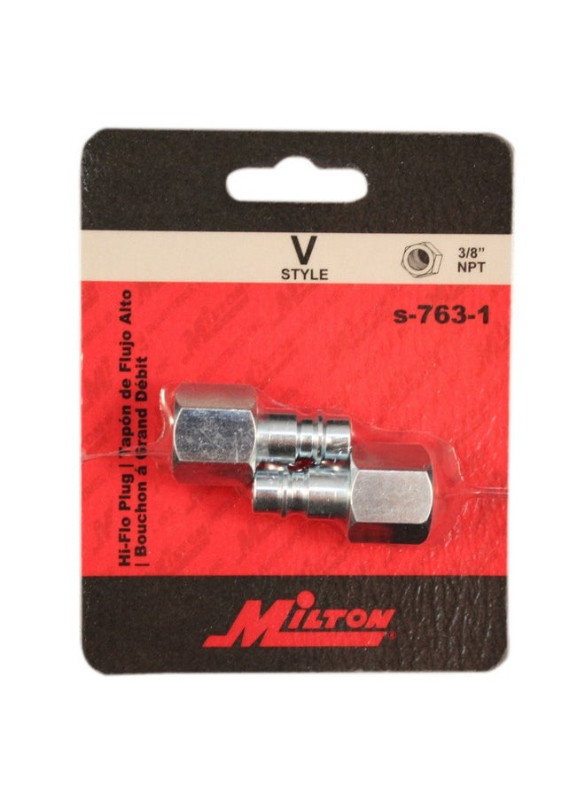 Milton Milton S-763-1 3/8" FNPT HIGHFLOWPRO V-Style/European Interchange Steel Air Plug Fitting (High Volume Low Pressure Application) - Pack of 2  - Image 5