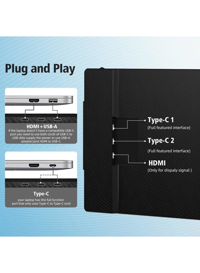 BOSII Portable Laptop Screen Extender - 14" HDMI 1080P FHD 1080P HDMI/USB-A/Type-C Extended Monitor (Max Length: 15.7 inch), Compatible with Windows Mac, Travel, Gaming, - Image 5