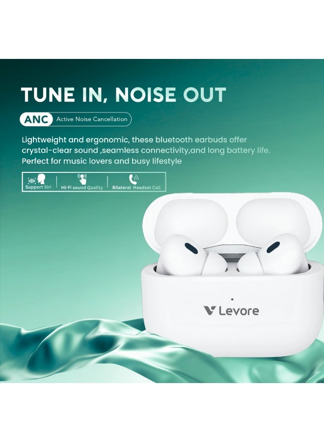 LEVORE TWS Wireless ANC Earbuds LAE515, Active Noise Cancellation, Bluetooth True Wireless Earphones with Deep Bass, Touch Control, Built-in Mic, Long Battery Life - Image 4