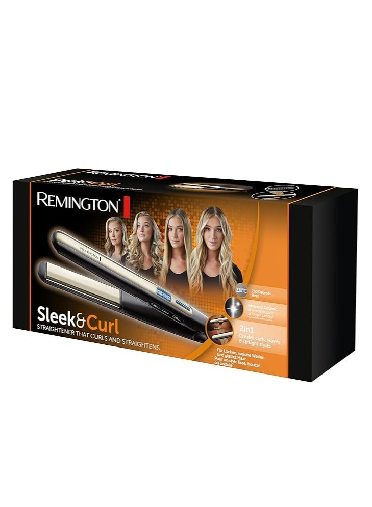 ريمنغتون مكواة فرد الشعر Sleek &amp; Curl التي تعمل على تجعيد الشعر وفرد الشعر S6500 - Image 4