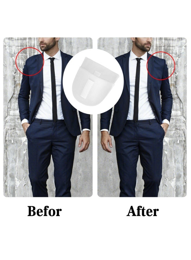 DOUGEI 2 Pairs Womens Sponge Wedge Shoulder Pads Covered Set-in Shoulder Pads Non slip Enhancer Shoulder Pads with Bra Strap Sticky Flaps Sewing Foam Pad Bra Strap Cushion for T-shirts Dresses Clothes - Image 2