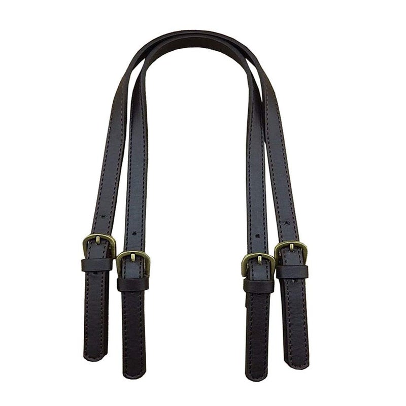 ConStore 2 PCS Leather Replacement Handles Shoulder Straps with Adjustable Buckle Purse Strap Bag Handles DIY Bag Belt Split Leather (Black) - Image 5