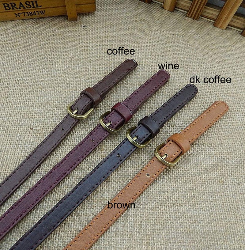ConStore 2 PCS Leather Replacement Handles Shoulder Straps with Adjustable Buckle Purse Strap Bag Handles DIY Bag Belt Split Leather (Black) - Image 3