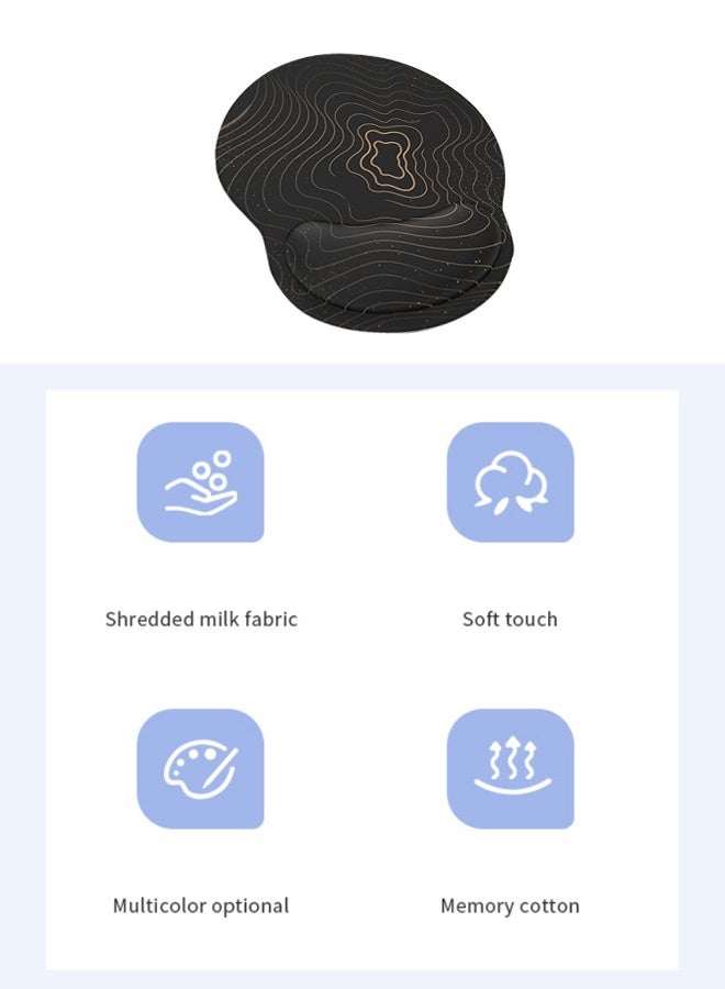 Mouse Pad with Wrist Rest, Comfortable Computer Mousepad with Gel Wrist Support Smooth Surface and Non-Slip PU Base for Pain Relief, Laptop, Office & Home (Gold Black) - Image 2