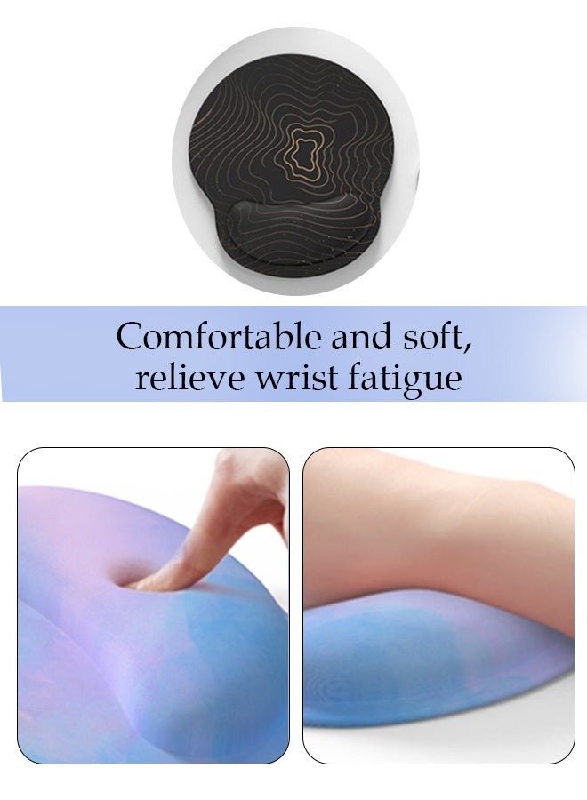 Mouse Pad with Wrist Rest, Comfortable Computer Mousepad with Gel Wrist Support Smooth Surface and Non-Slip PU Base for Pain Relief, Laptop, Office & Home (Gold Black) - Image 3