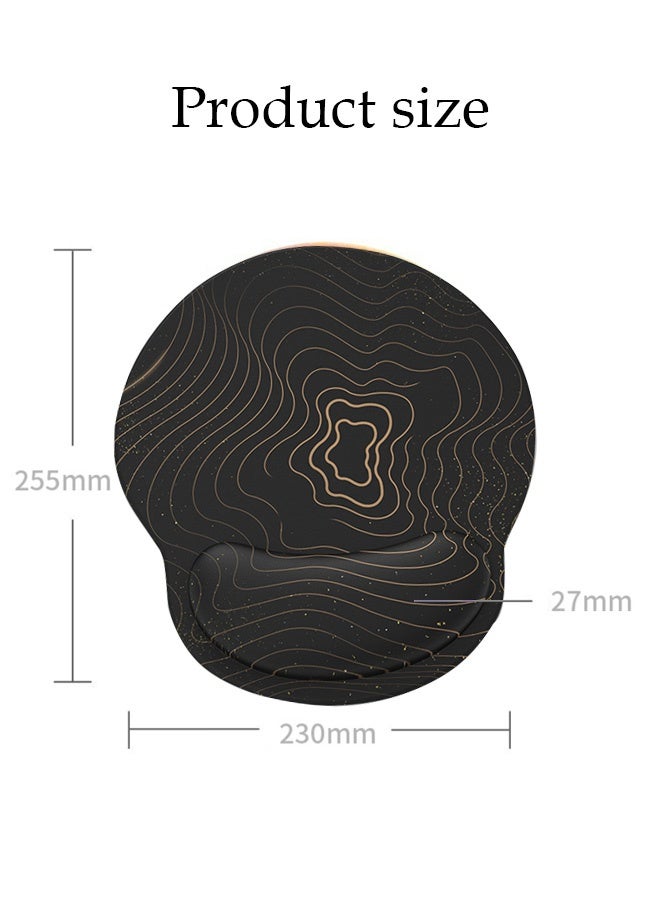 Mouse Pad with Wrist Rest, Comfortable Computer Mousepad with Gel Wrist Support Smooth Surface and Non-Slip PU Base for Pain Relief, Laptop, Office & Home (Gold Black) - Image 4