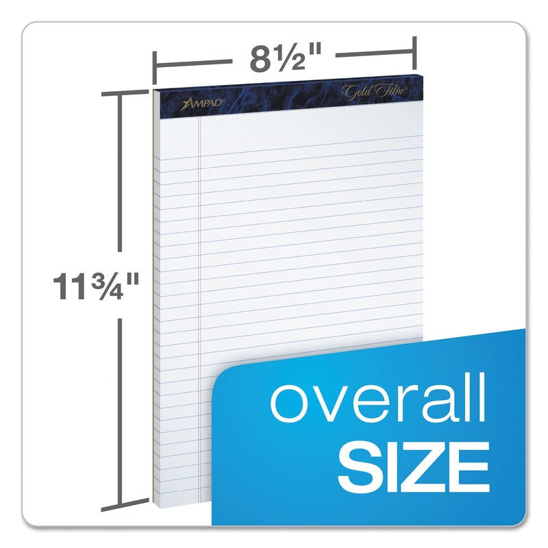 Ampad Gold Fibre Writing Pads, Legal/Wide Rule, Letter Size (8 1/2 in x 11 3/4 in), White, Four 50-Sheet Pads per Pack (20-031) - Image 2