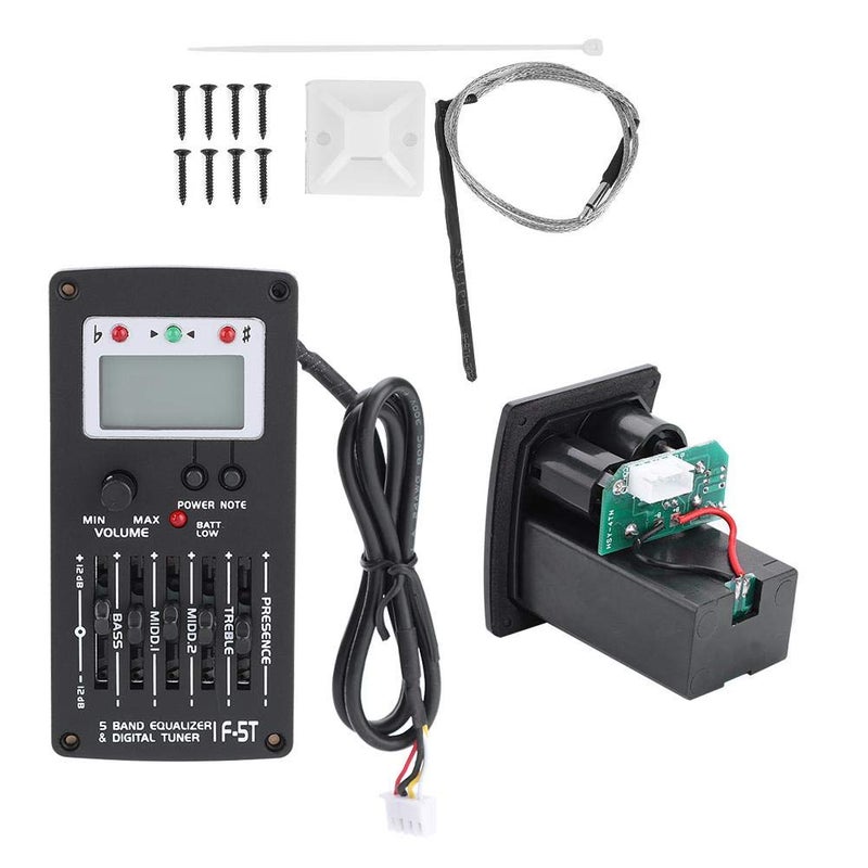 Dilwe 5 Band Guitar Equalizer, F-5T EQ Equalizer Pickup Tuner for Acoustic Guitar Musical Instrument - Image 1