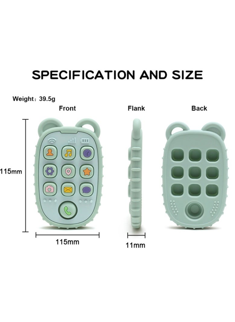 Twisoo - Twisoo Baby Teether - Mobile Phone Design, Silicone Teething Toy, Food-Grade Safe, Remote Control Shape, Cute & Durable for Baby Oral Care (Gray) - Image 1