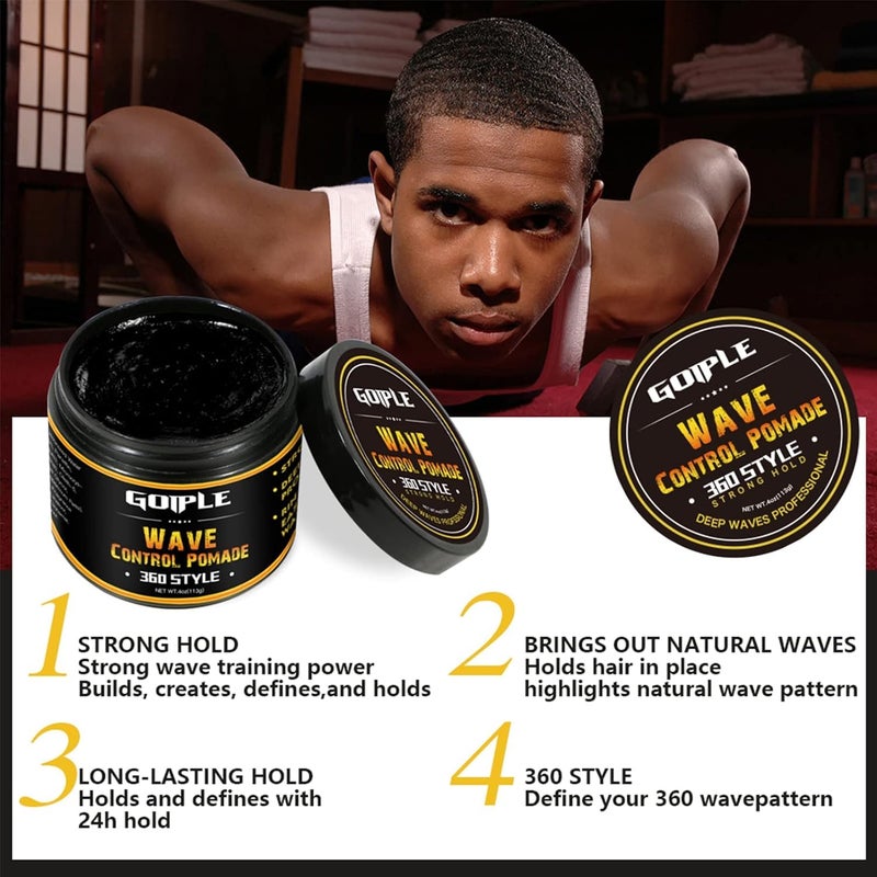 Goiple Wave Butter 360 Wave Grease for Men, Wave Pomade for Layered Waves, Moisture, Control and Silky Shine -All Natural Wave Cream, Natural Wave Butter Cream with Shea Butter and Beeswax for Wolfing Kit - Image 4