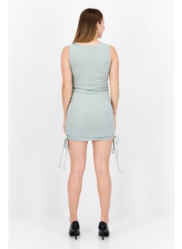 BB Dakota by Steve Madden Women Ribbed Mini Dress, Sage Green  - Image 4
