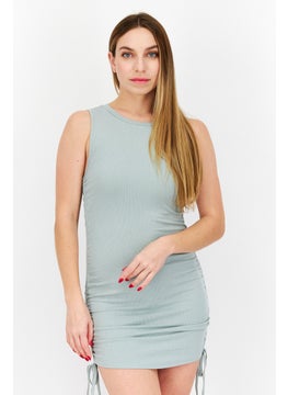 BB Dakota by Steve Madden Women Ribbed Mini Dress, Sage Green  - Image 3