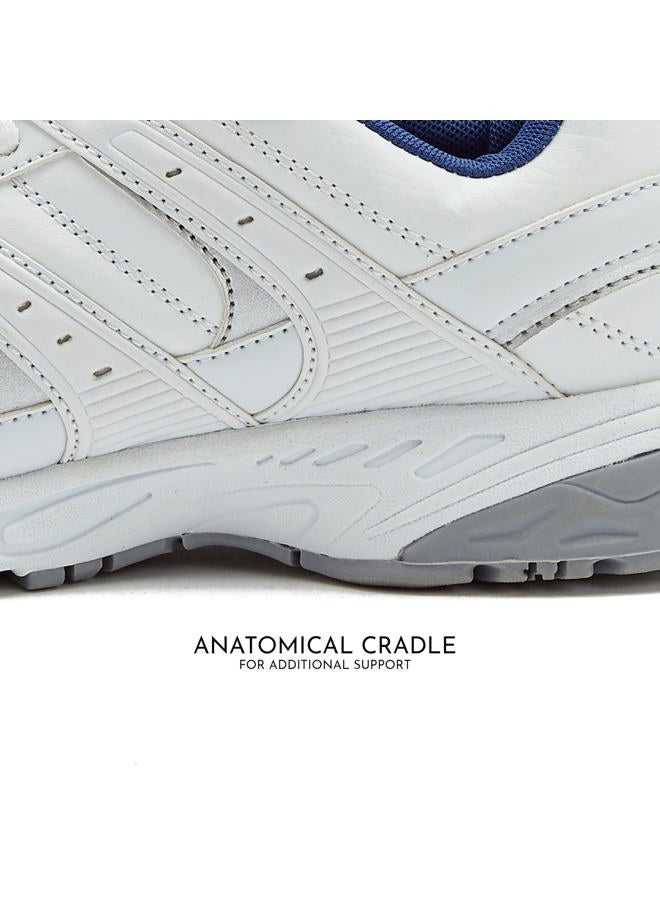 AVIA Verge Womens Sneakers - Tennis, Court, Cross Training, or Pickleball Shoes for Women, 8.5 Wide, White/Blue/Silver, Bright White/Bijou Blue/Silver/Alloy, 8.5 Wide - Image 2