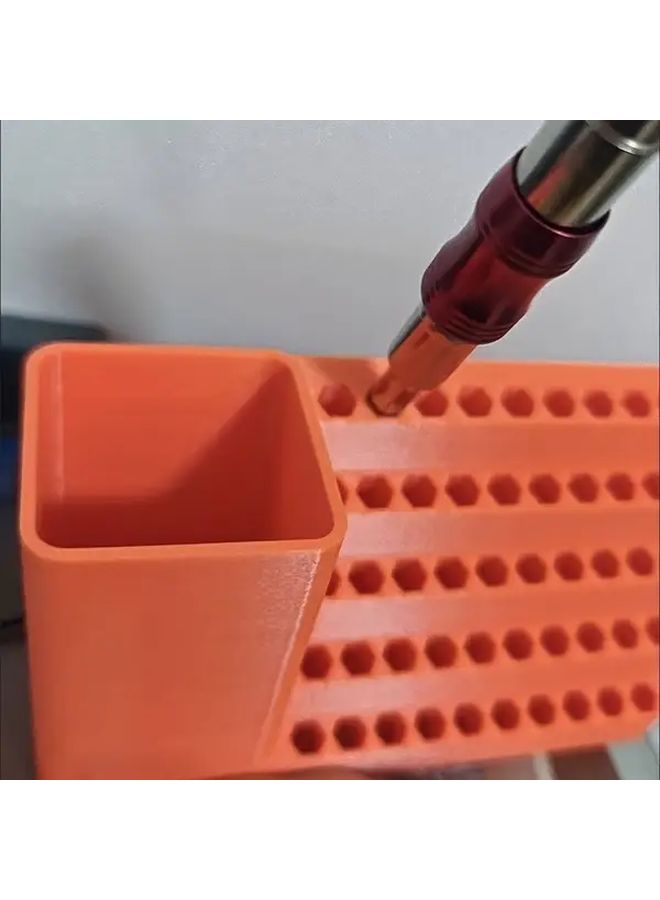 50 Hole Screw Organizer Heavy Duty Toolbox Storage Panel For 6 35mm Hex Shank Screwdrivers Workshop Garage Professional And Home Use - Image 2