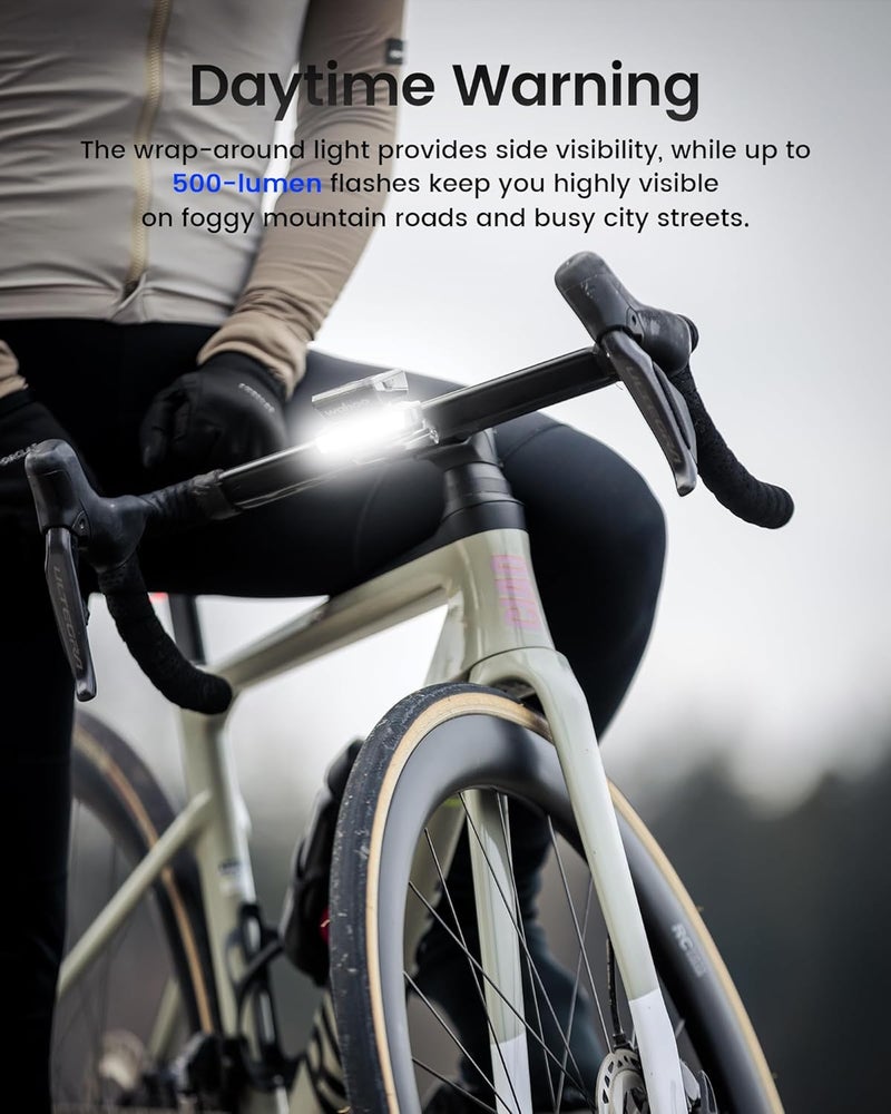 RAVEMEN FR500 Bike Front Light - 500 Lumens, USB-C Rechargeable, 6 Modes, Compatible with Garmin/Wahoo - Image 3