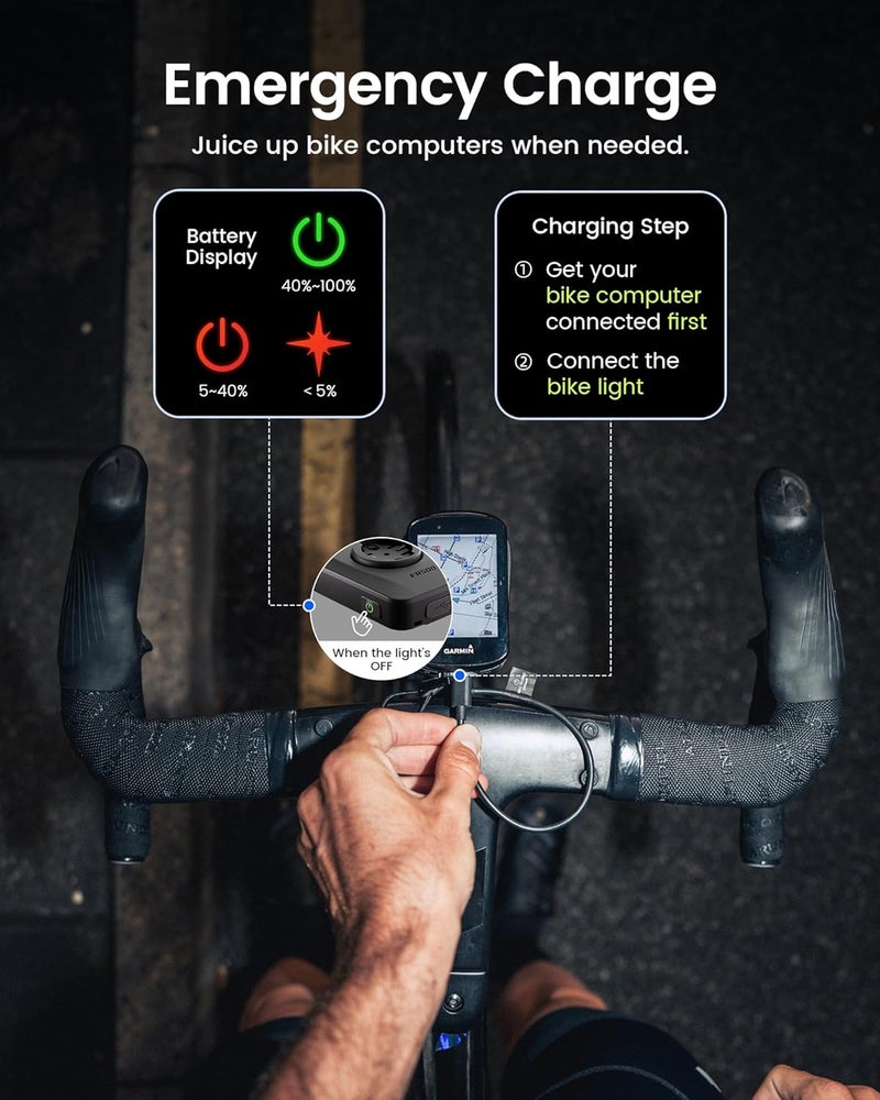 RAVEMEN FR500 Bike Front Light - 500 Lumens, USB-C Rechargeable, 6 Modes, Compatible with Garmin/Wahoo - Image 5