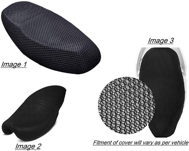 HUUSO Bike Stretchable Net Seat Cover (Black) Compatible with Hero CBZ X-Treme - Image 3