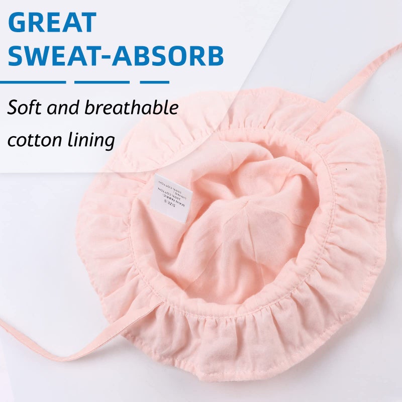 JANGANNSA Bow Baby Girls Summer Hat Flower Toddler Girls Sun Hat Cotton Breathable Infant Cap(Pink Flower, 0-3 Months) - Image 5