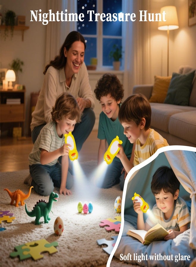 KunHe 4 Pack Animal Flashlights for Kids 2 in 1 Toddler Flashlight Camping Lantern Flashlights Stocking Stuffers for Kids Toddlers Lantern Cute Flashlight Christmas Gift for Girls Boys - Image 4
