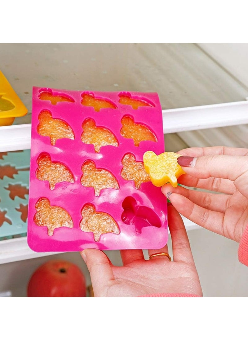 Set of 4 Tropical Silicone Molds - Flamingo, Pineapple, and Palm Tree for Cakes & Ice Cubes