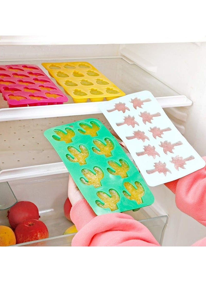Set of 4 Tropical Silicone Molds - Flamingo, Pineapple, and Palm Tree for Cakes & Ice Cubes