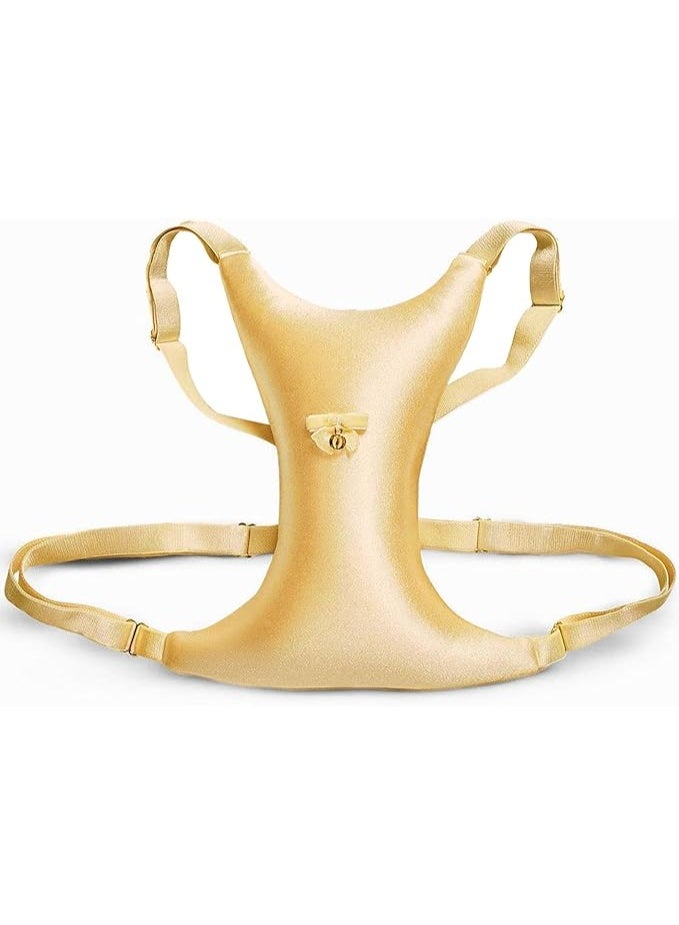 MIRFA Breast Support Pillow in Breathable Silk Fabric for Chest Wrinkles Prevention and Side Sleeping (Golden) - Image 1
