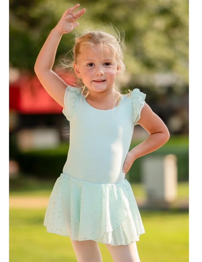 Arshiner Girls Ruffle Sleeve Ballet Dance Dress Tutu Skirted Leotard - Image 5