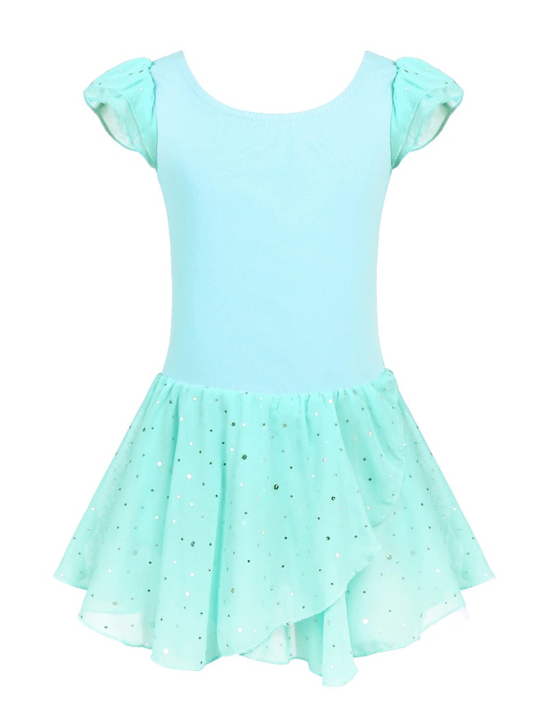 Arshiner Girls Ruffle Sleeve Ballet Dance Dress Tutu Skirted Leotard - Image 1
