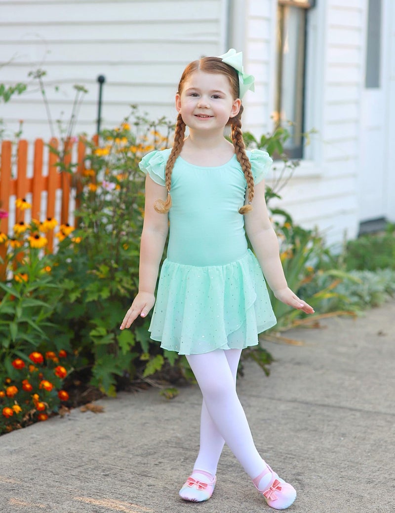 Arshiner Girls Ruffle Sleeve Ballet Dance Dress Tutu Skirted Leotard - Image 4